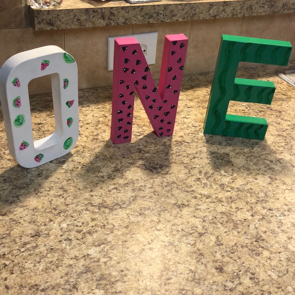 One in a melon theme letters